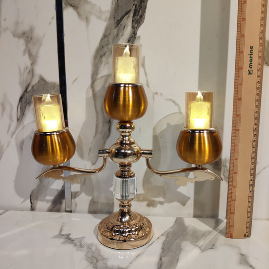 3 leaf Metal candle stand
